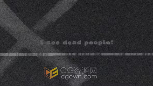 ae与pr模板-horror logo老式电影复古风格生化危机病毒恐怖标志动画