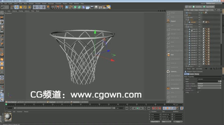 C4D-快速创建篮球框建模教程