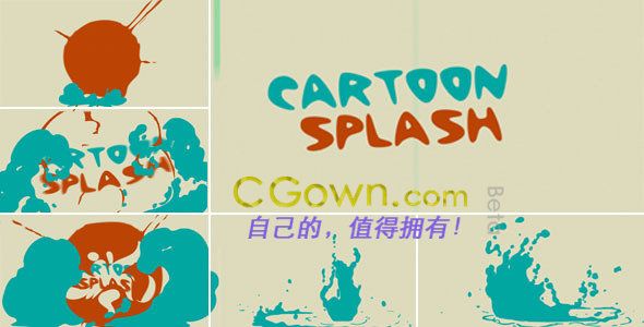 Videohive Cartoon splash logo卡通水花logo演绎AE模板