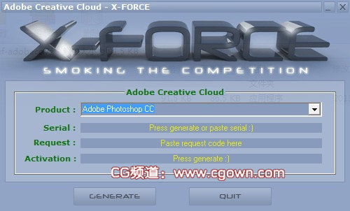 Adobe CC XFORCE Keygen (Win/Mac)最新直接生成注册码机