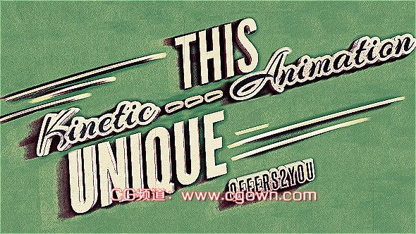 AE模板-复古风格文字排版Kinetic Typography, Vintage Retro Style