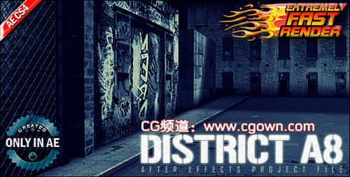 Videohive – District A8第8街區(qū)復(fù)古出場(chǎng)AE模板