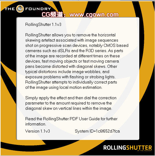 滚动快门效应插件The Foundry RollingShutter v1.1v3 for AE (Win64) Team V.R