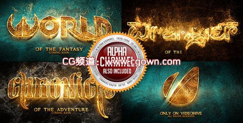 AE模板 Hot And Gold Reveal 震撼金色粒子logo演绎