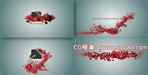 AE模板Videohive Particle Bubbles Reveal 4×1 Pack粒子泡沫logo演绎