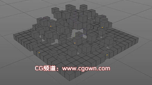 Cinema 4d 时间效果器创建出上升方块效果教程