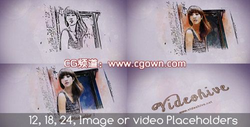 生活色彩素描風(fēng)格相冊AE模板 Colors of Life