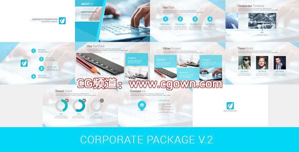 AE模板-公司企业形象宣传片整套工程VHCorporate Package V.2包装必用