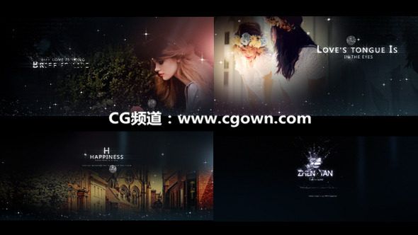 AE模板 Fashion Particles Fresh Postcard Opener時(shí)尚粒子婚禮相冊包裝