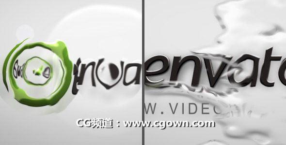 水滴波纹标志演绎效果Videohive Abstract Water Drops Logo Reveal AE模板
