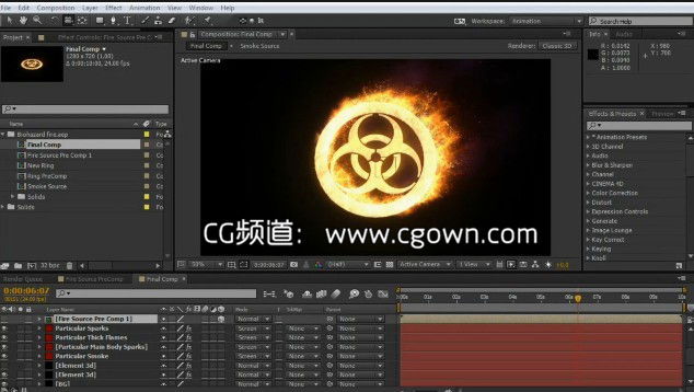 Red Giant第98期教程 – Trapcode Particular制作火焰LOGO演绎Catching Fire: Procedural Fire FX with