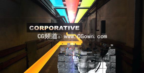 多彩的走廊包裝片頭Videohive Colorful Corridor Opener AE模板