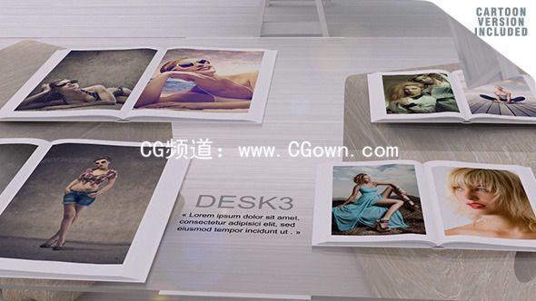 卡通桌子畫廊展示Videohive Desk Gallery with Cartoon version AE模板