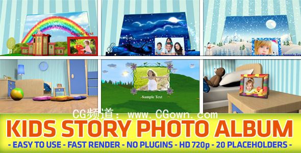 兒童故事相冊Videohive Kids Story Photo Album AE模板
