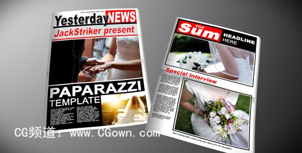 狗仔隊小報動畫VideoHive Paparazzi Tabloid Newspaper AE模板