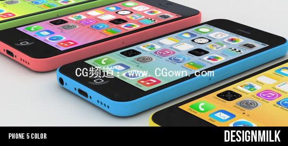 爱疯5C宣传工程Videohive Phone 5 Color AE模板