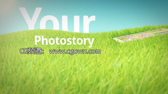 在草地上照片VideoHive Photos On Grass AE模板
