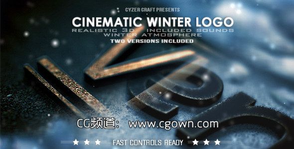 冬季电影标志演绎 Videohive Cinematic Winter Logo AE模板