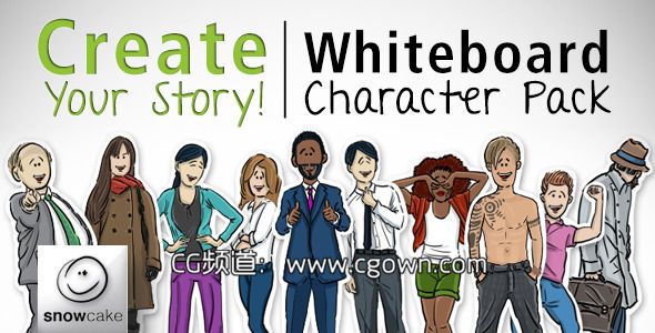 AE模板创建你的故事白板字符工程包Create Your Story Whiteboard Character Pack