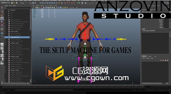 Maya角色索具插件Anzovin The Setup Machine For Games 1.0.8 For 2014