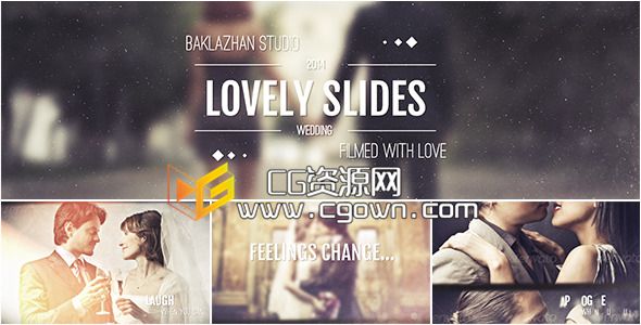 可愛婚紗照幻燈片相冊Videohive Lovely Slides AE模板【CGown.com】