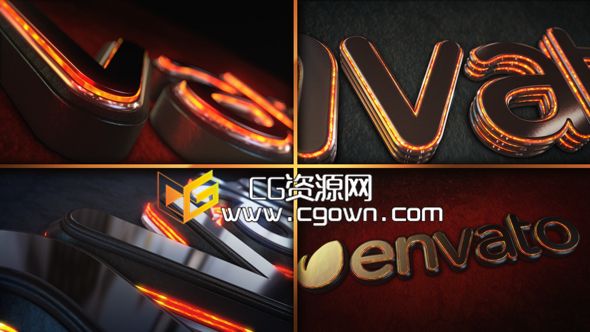 巖漿夜光標志片頭Videohive Magma Glow Logo Reveal AE模板