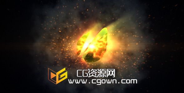 火焰球粒子標(biāo)志片頭 Orb Fire Logo Reveal AE模板