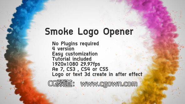 煙效果標(biāo)志演繹片頭Videohive Smoke Logo Opener AE模板