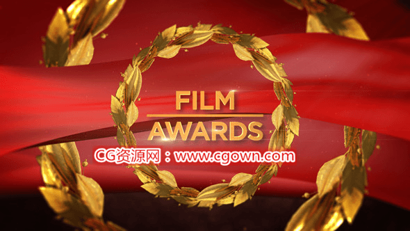 黄金与中国红色调 大型颁奖典礼包装Film Awards Broadcast Package AE模板