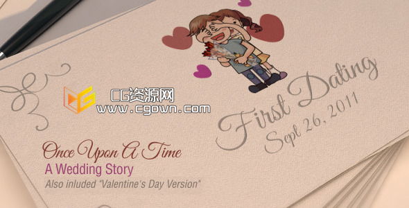 曾經(jīng)有一段婚禮的故事視頻 VideoHive Once Upon A Time – A Wedding Story AE模板