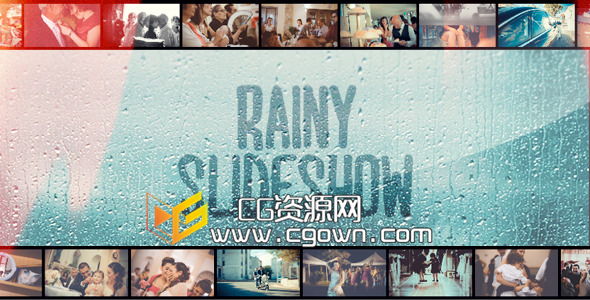 整个婚礼过场照片展示相册 Videohive Rainy Slideshow AE模板