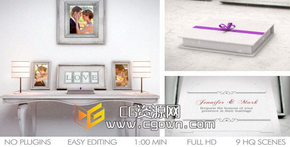 視頻版 婚禮邀請(喜帖) Videohive Wedding Invitation (Announcement) AE模板
