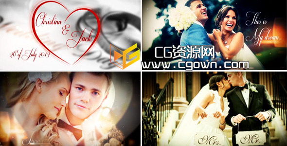 婚禮故事視頻專輯 VideoHive Wedding Story Album AE模板