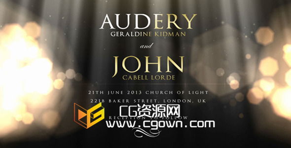 浪漫金色婚禮視頻 VideoHive Golden Wedding 6636588 AE模板