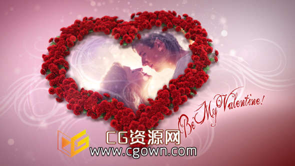 完美的婚禮 心型玫瑰 Videohive Heart Of Roses 472950 AE模板