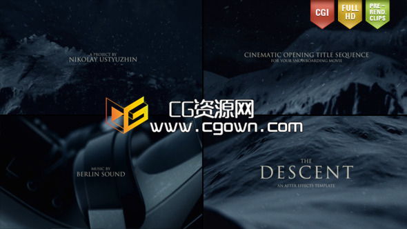 电影《黑暗侵袭》开场片头 Videohive The Descent (Cinematic Titles) AE模板