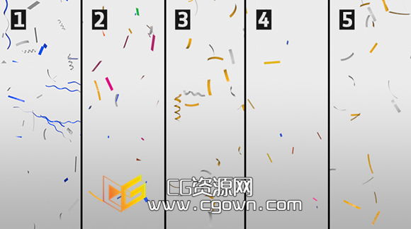 AE/C4D五彩纸屑预设文件包 Free Confetti Pack 5 Rigs