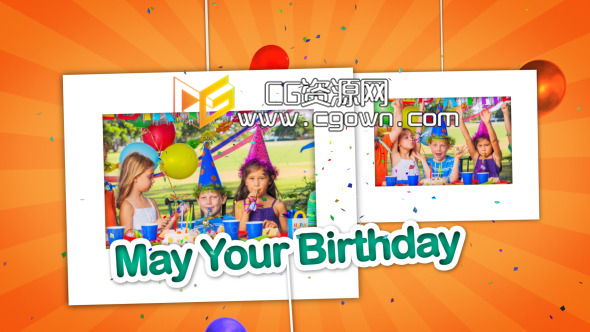 生日快樂慶祝相冊 Videohive Happy Birthday Celebrations Photo Gallery AE模板
