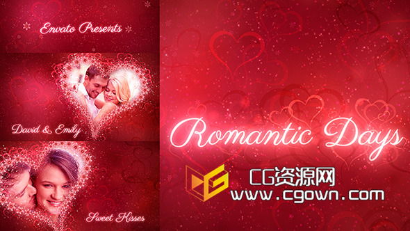 浪漫的日子 甜美心形 Videohive Romantic Days AE模板