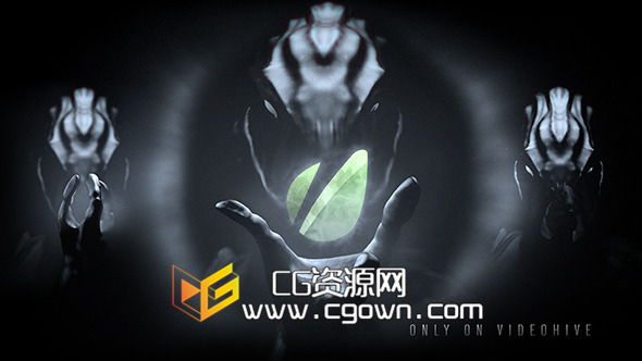 動作驚悚法力 幻想黑暗恐懼標(biāo)志揭示 Videohive Alien Logo Reveal AE模板