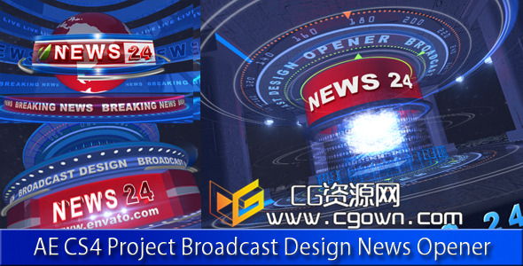 广播设计新闻电视包装 Videohive Broadcast Design News Opener AE模板