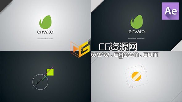 五颜六色 卡通丰富图形元素 动态标志显示 Videohive Dynamic Logo Intro AE模板