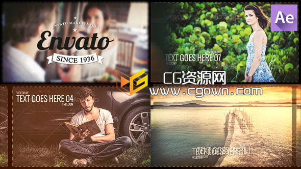 復(fù)古照片 婚禮相冊(cè) 葡萄酒顏色 Videohive Freedom 6457947 AE模板