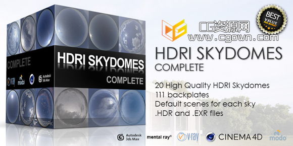 高动态天空云朵HDR全景图 VIZPARK – HDRI Skydomes Complete Vol. 1＋2