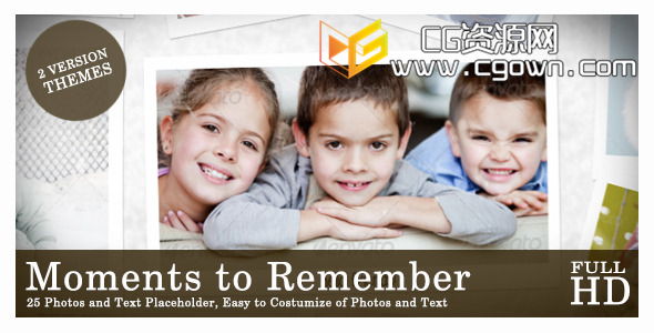 此刻難忘 美好的時刻要記憶相冊 Videohive Moments to Remember AE模板