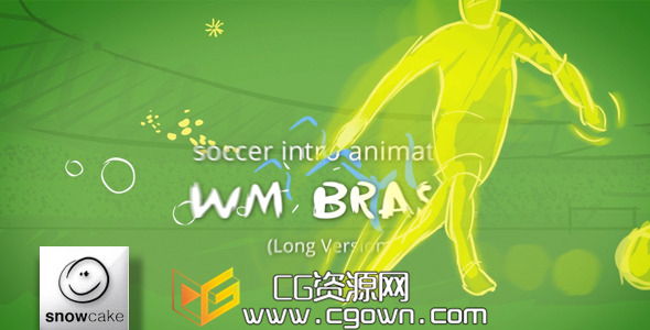 世界杯足球开场动画 手工绘制 Videohive Soccer Intro Animation AE模板