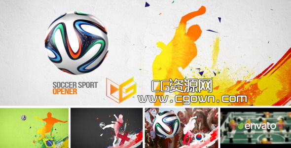 巴西世界杯足球运动片头 Videohive Soccer Sport Opener AE模板