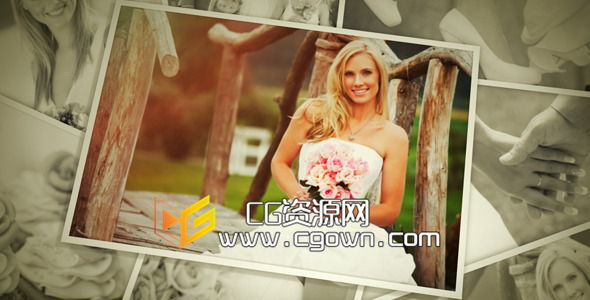 婚禮照片 回憶視頻 Videohive Wedding Photos 6993270 AE模板