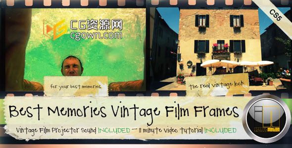 最好的回忆复古电影胶片画面 Videohive Best Memories Vintage Film Frames AE模板