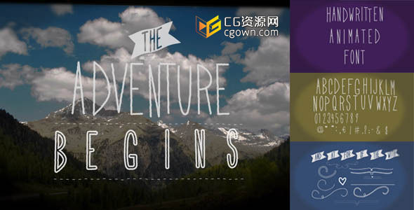 手寫字體動畫幻燈片放映 Videohive Handwritten Animated Font Slide Show AE模板